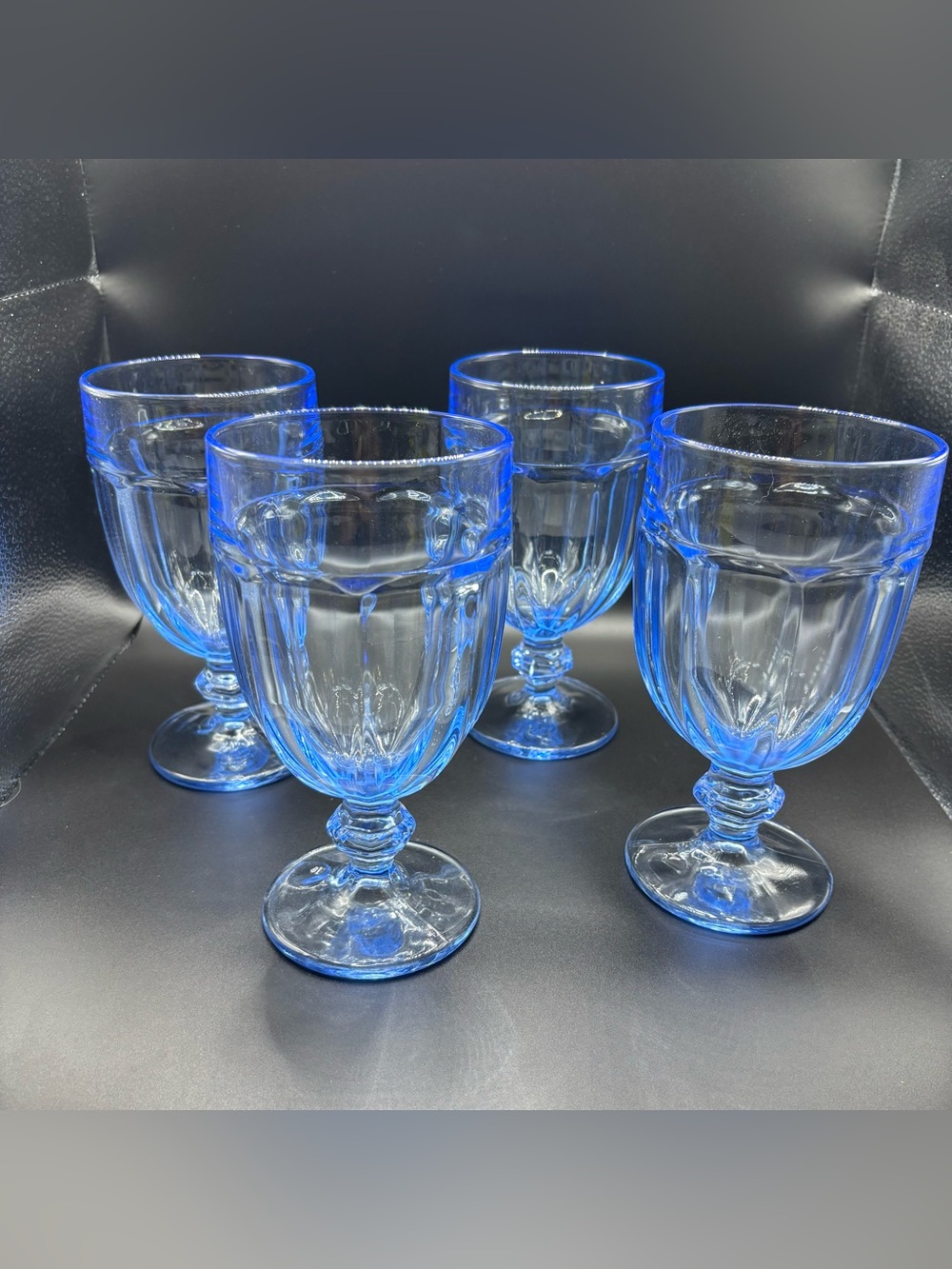 Vintage Libbey Gibraltar Misty Blue Goblets - Set of 4